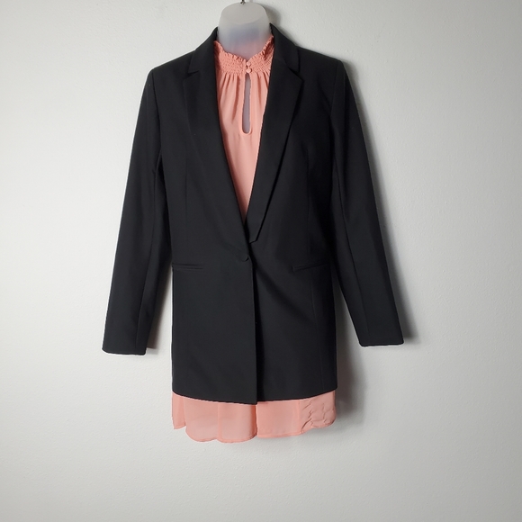 Topshop Jackets & Blazers - Topshop Single-Breasted Longline Blazer - US 6
